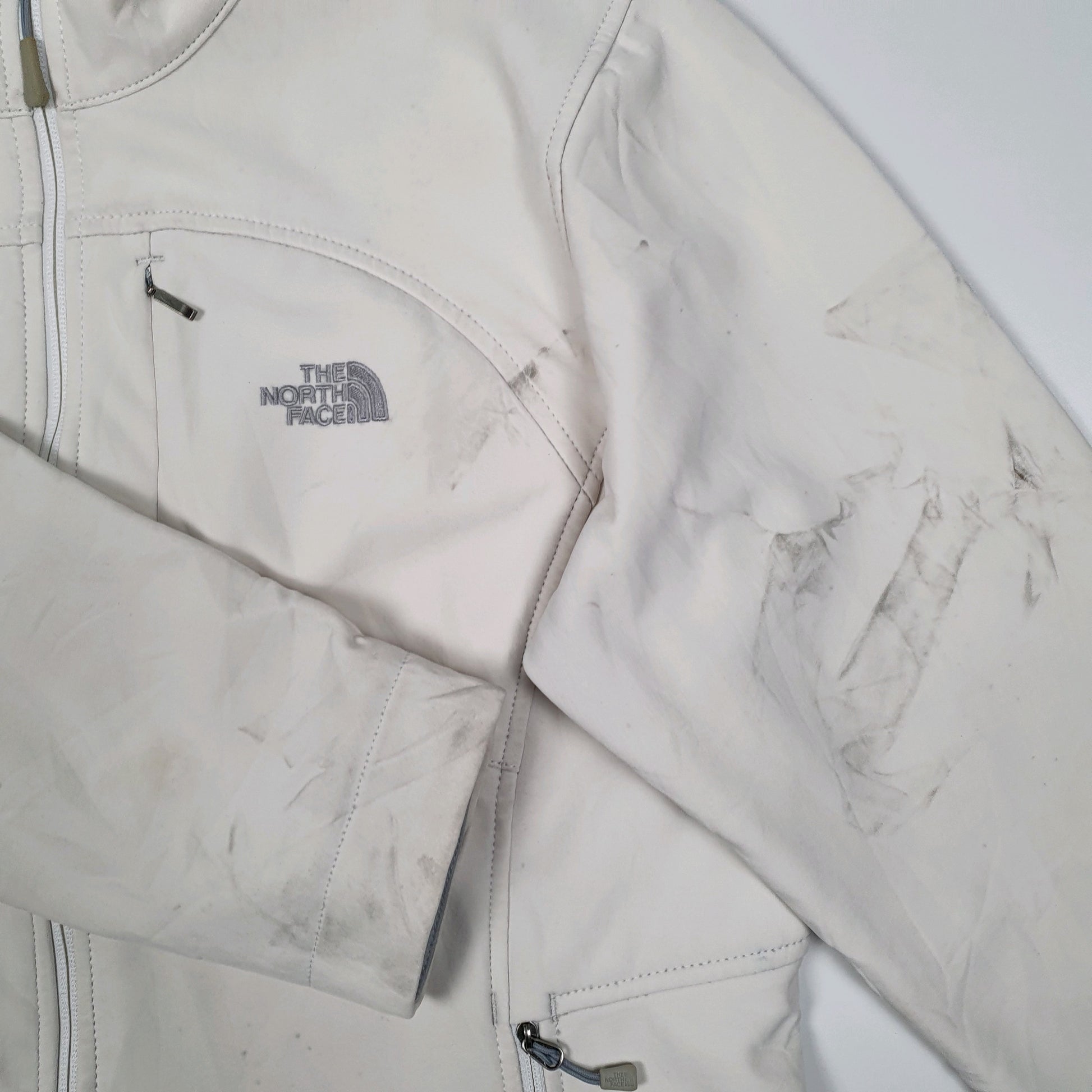 Womens White The North Face Windstopper Hoodie Coat