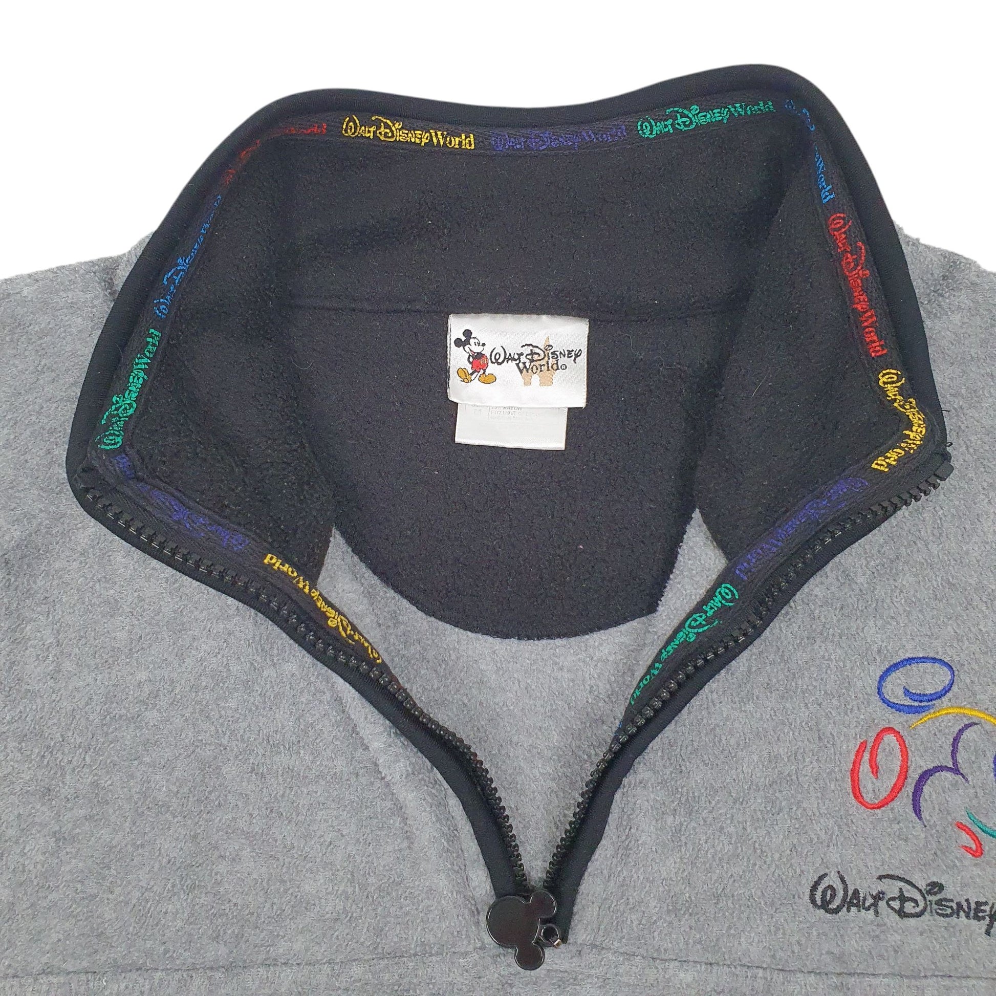 Mens Grey Disney  Quarter Zip Jumper
