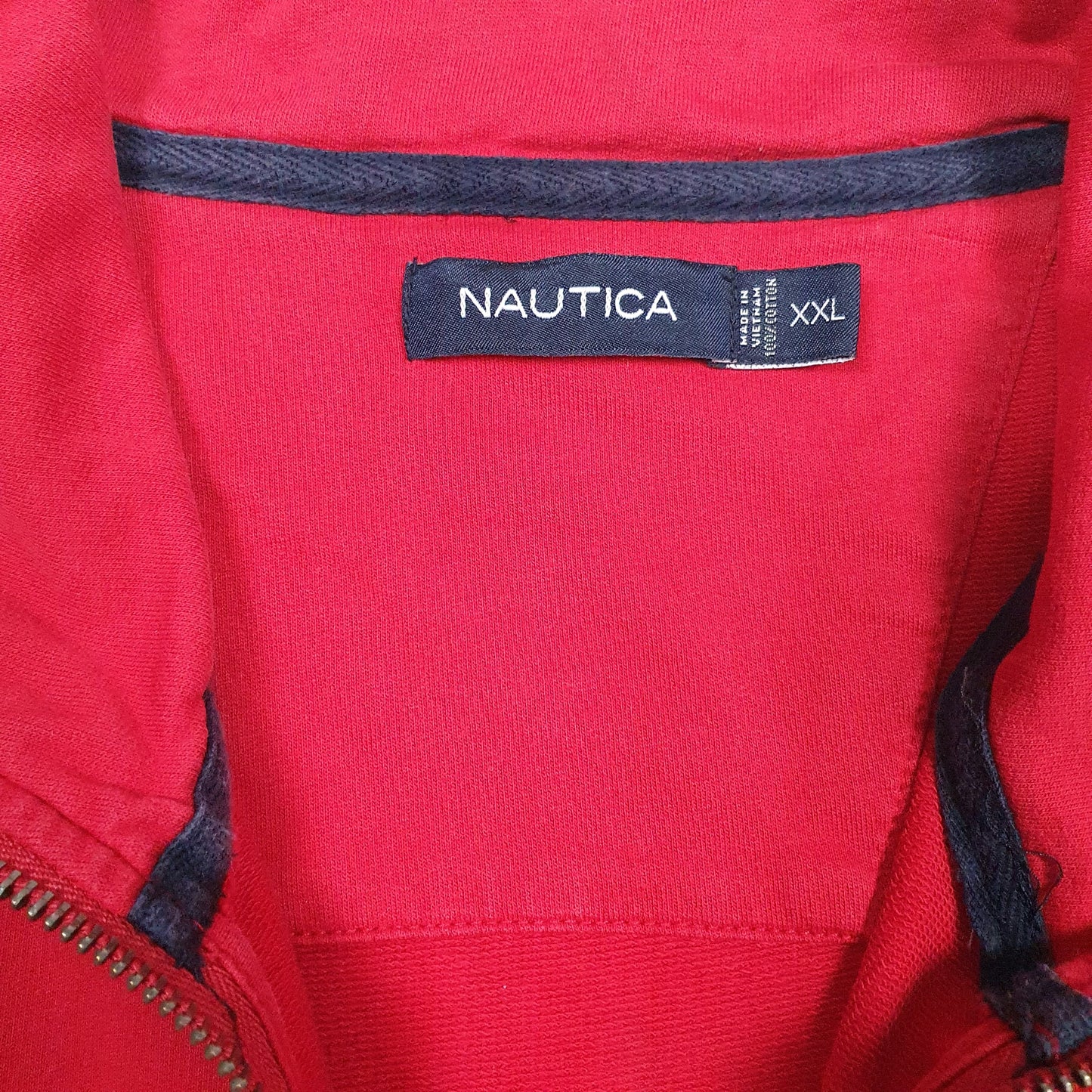 Mens Red Nautica  Quarter Zip Jumper