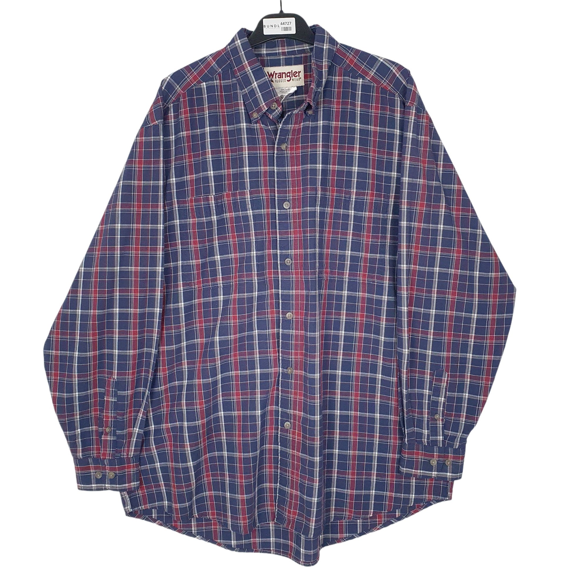 Mens Blue Wrangler Rugged Wear Long Sleeve Shirt