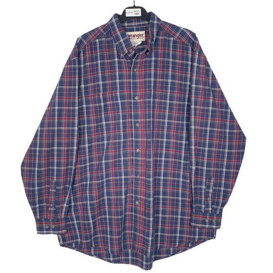 Mens Blue Wrangler Rugged Wear Long Sleeve Shirt