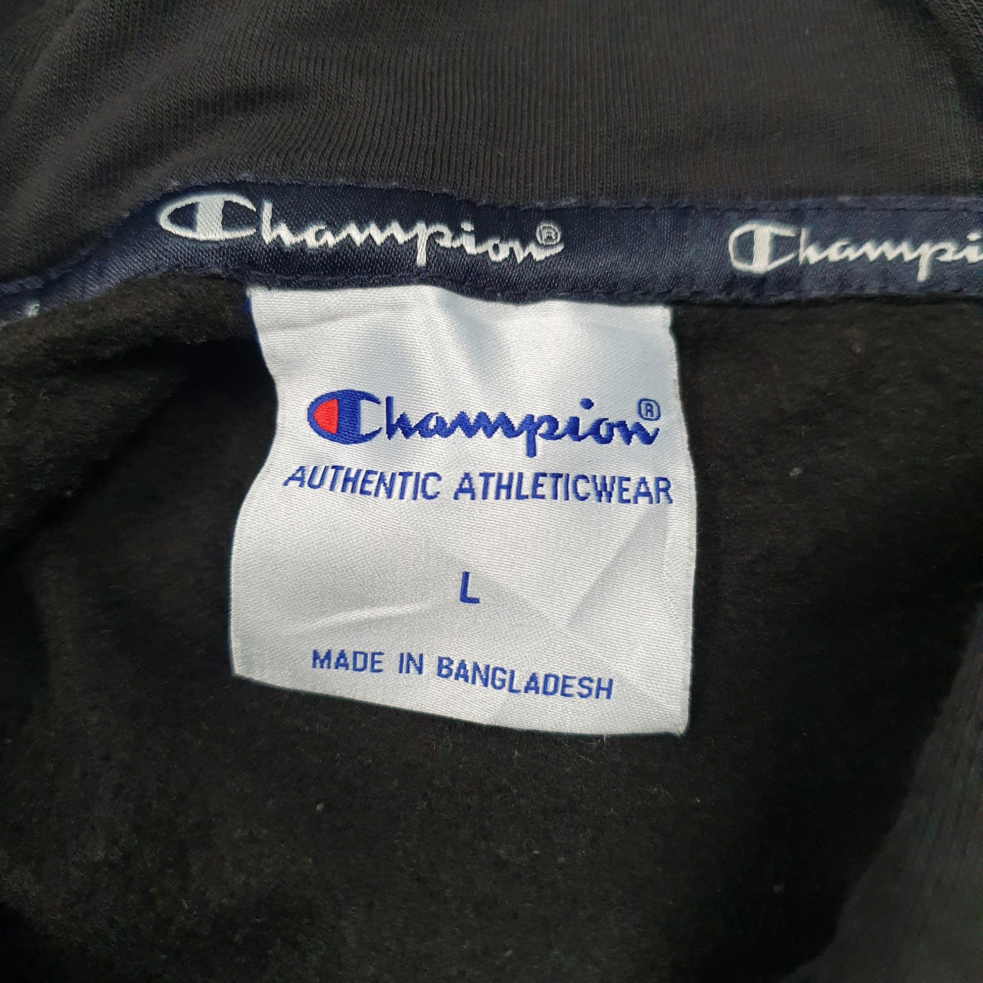 Womens Black Champion Spellout Hoodie Jumper