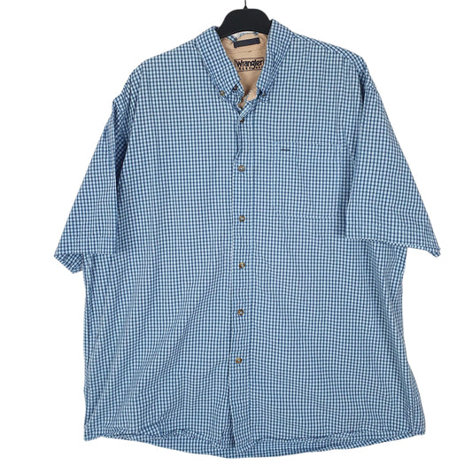 Mens Blue Wrangler Aero Short Sleeve Shirt