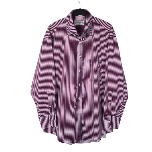 Mens Purple Burberry Vintage 90s Long Sleeve Shirt