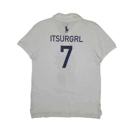 Mens White Polo Ralph Lauren Classic Fit Crewneck Polo Shirt