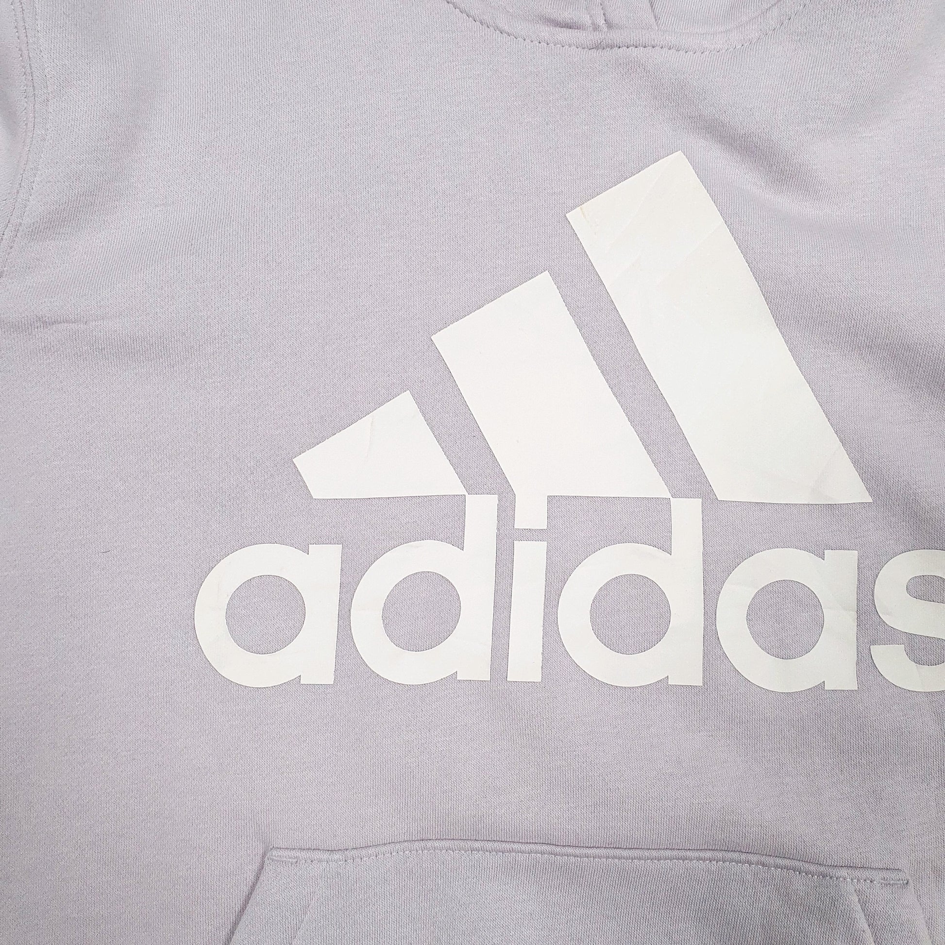 Womens Purple Adidas Spellout Hoodie Jumper
