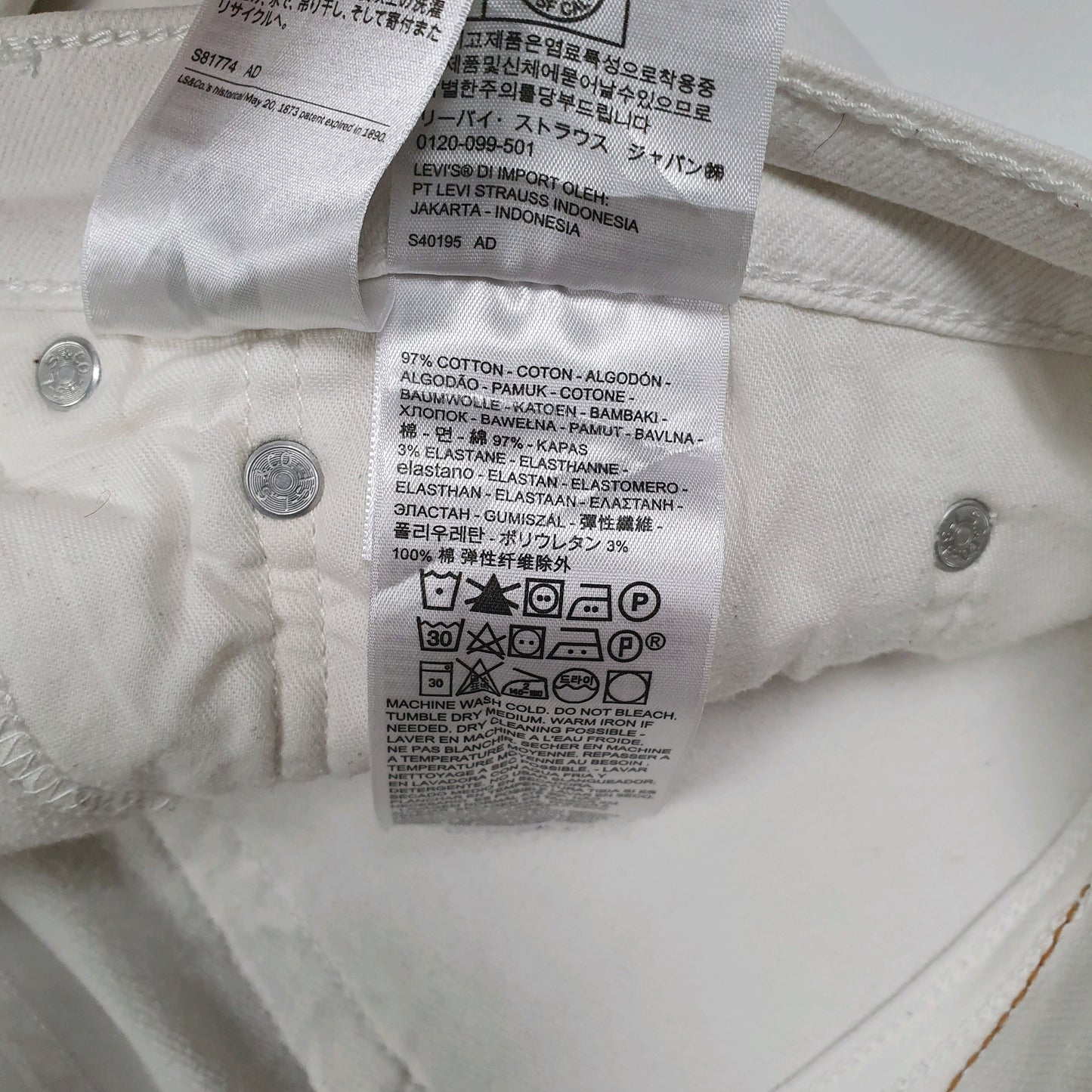 Mens White Levis   Jeans