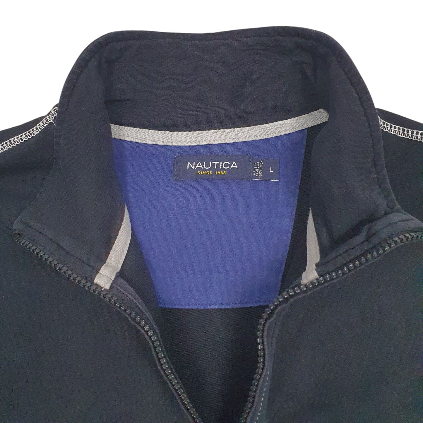 Mens Black Nautica  Quarter Zip Jumper