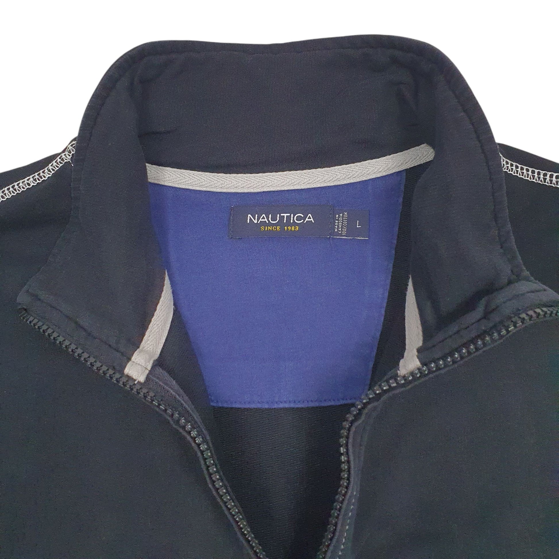 Mens Black Nautica  Quarter Zip Jumper