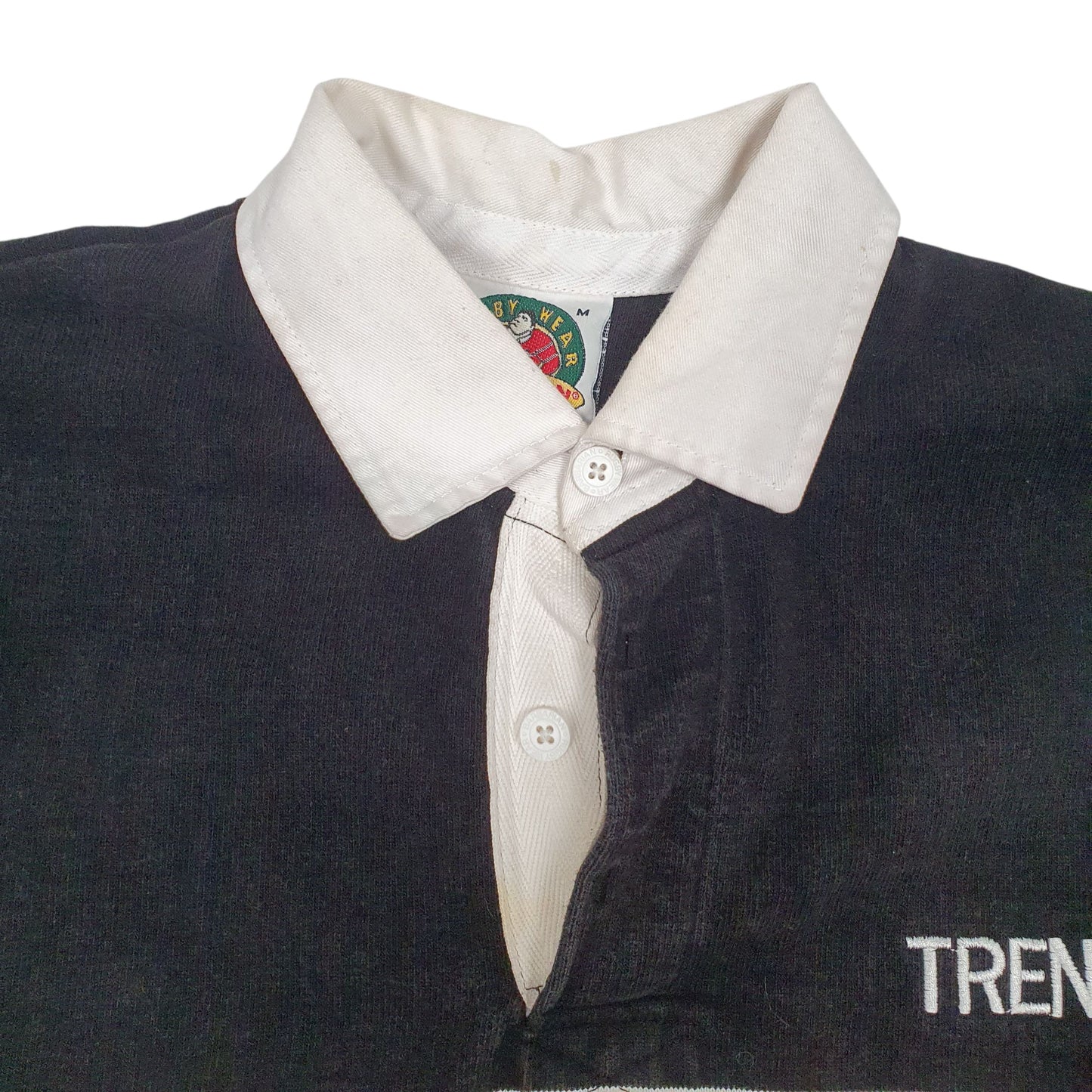 Mens Black Barbarian Rugby Crewneck Polo Shirt