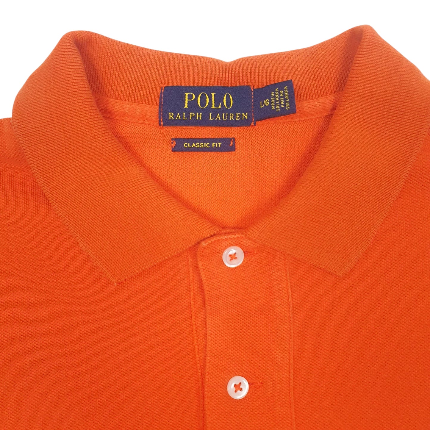Mens Orange Polo Ralph Lauren Classic Fit  Polo Shirt