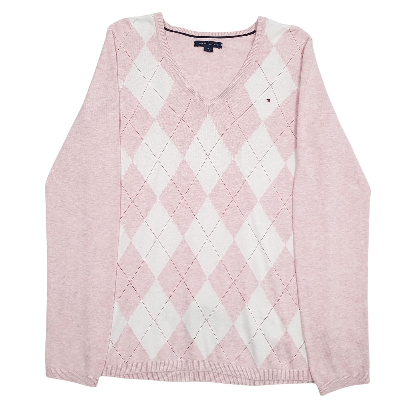 Womens Pink Tommy Hilfiger  V Neck Jumper