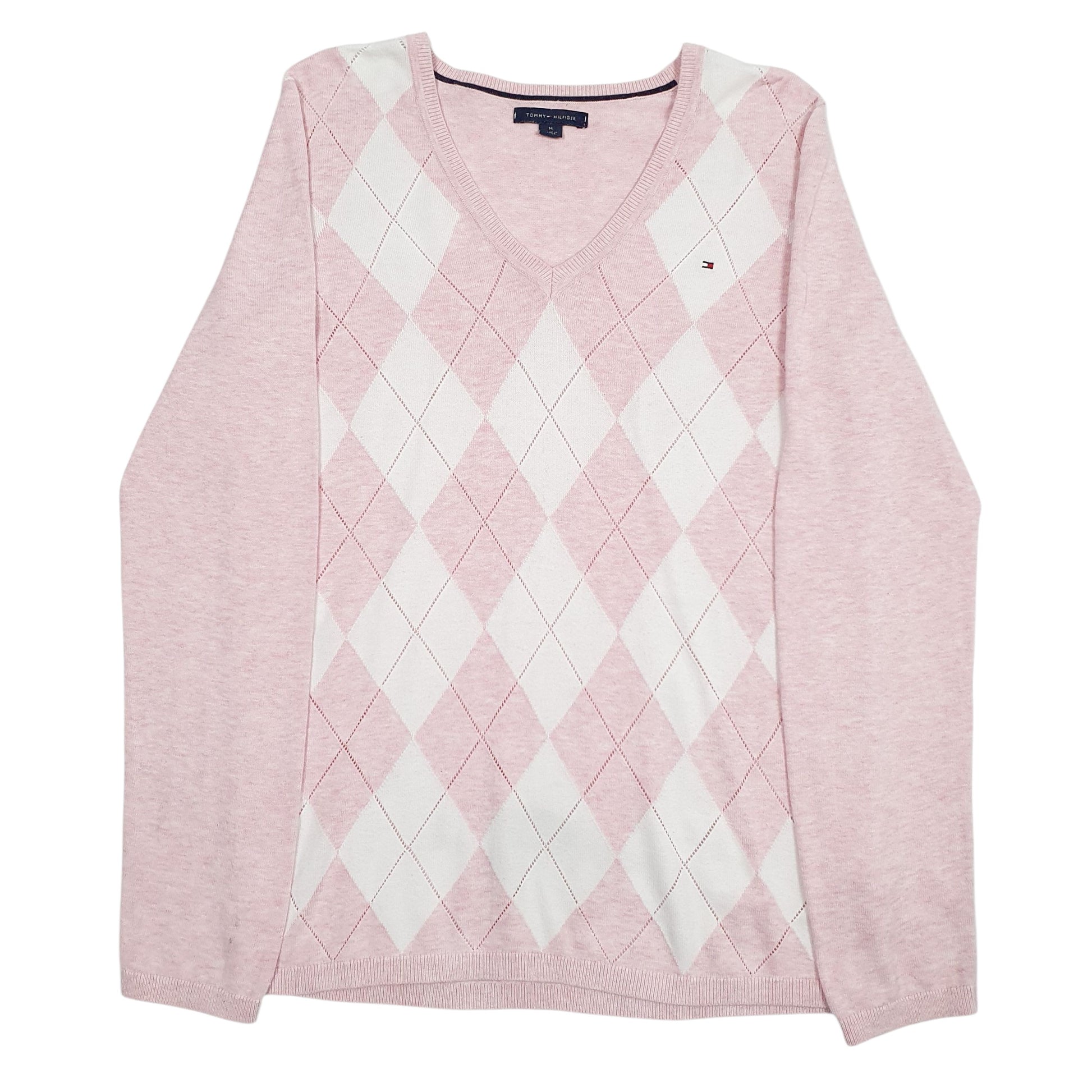 Womens Pink Tommy Hilfiger  V Neck Jumper