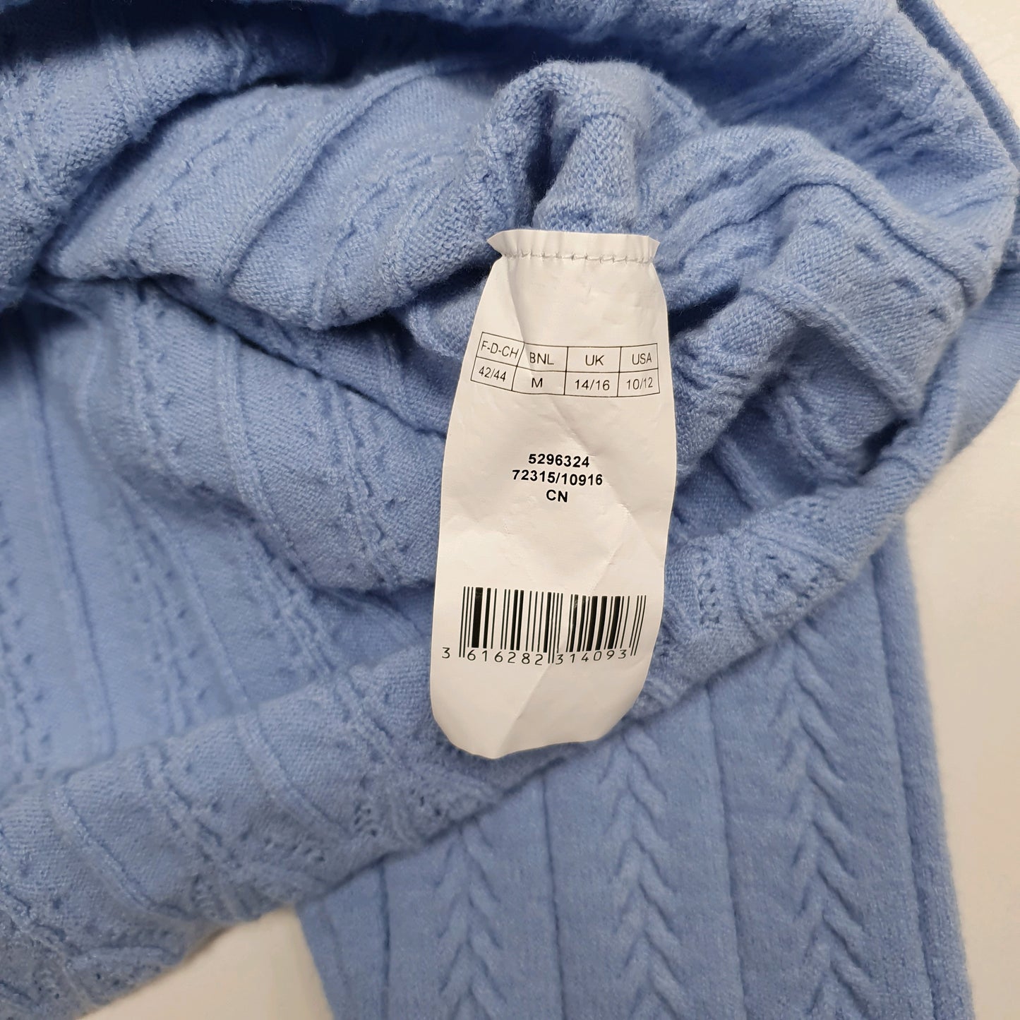 Womens Blue Damart Cable Knit Turtle Neck Jumper