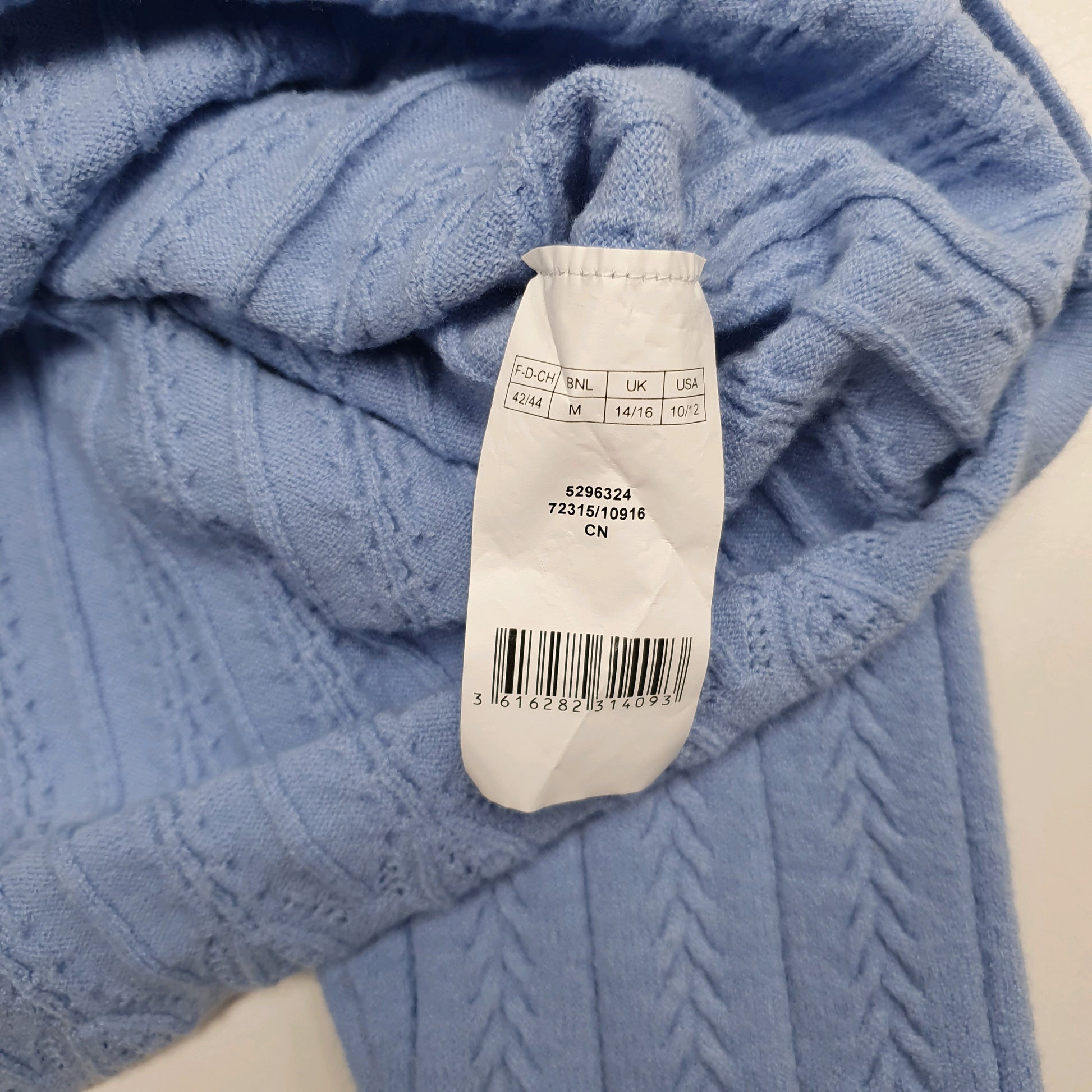 Womens Blue Damart Cable Knit Turtle Neck Jumper