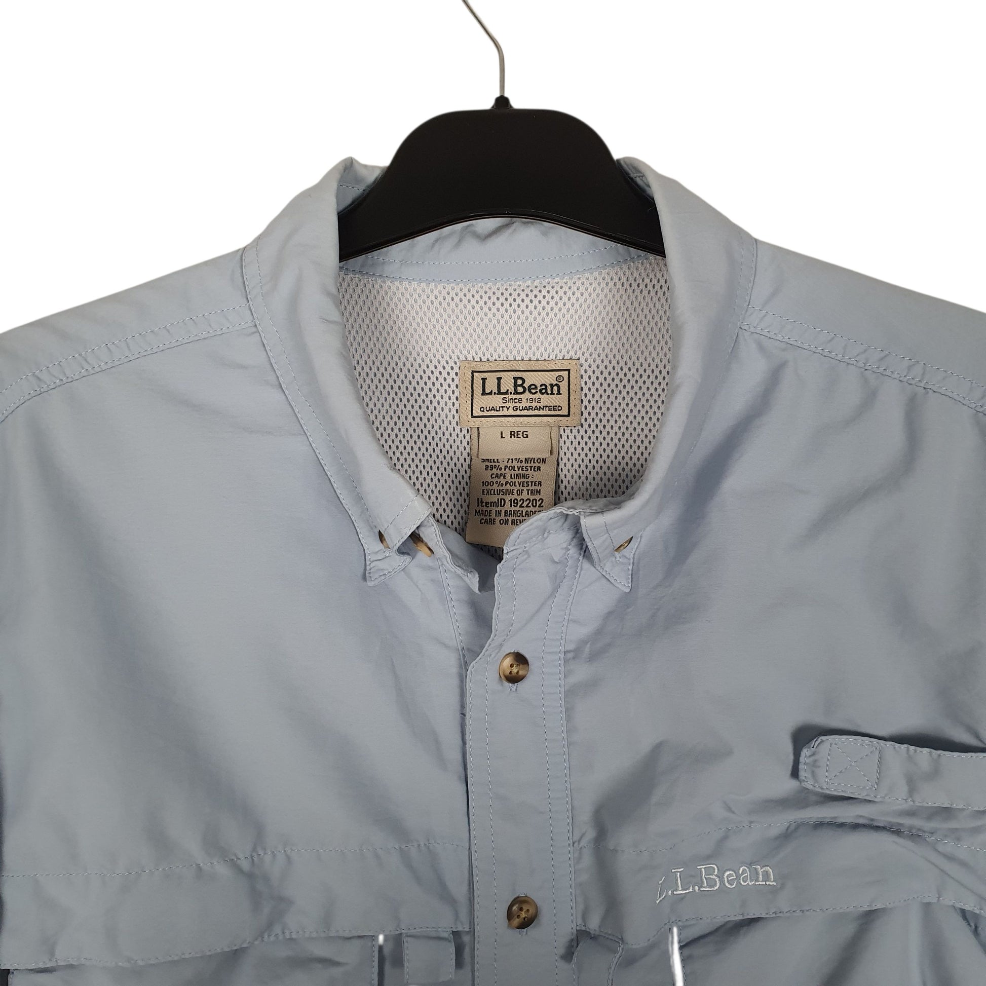 Mens Blue L.L.Bean Walking Hiking  Shirt