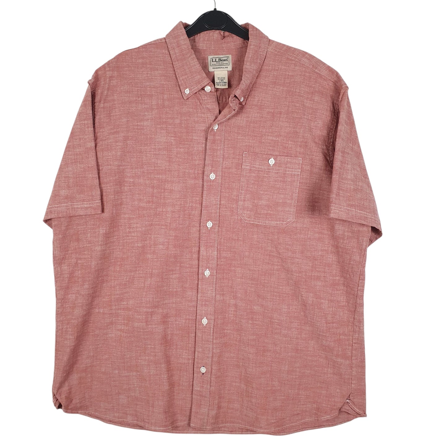 Mens Red L.L.Bean  Short Sleeve Shirt