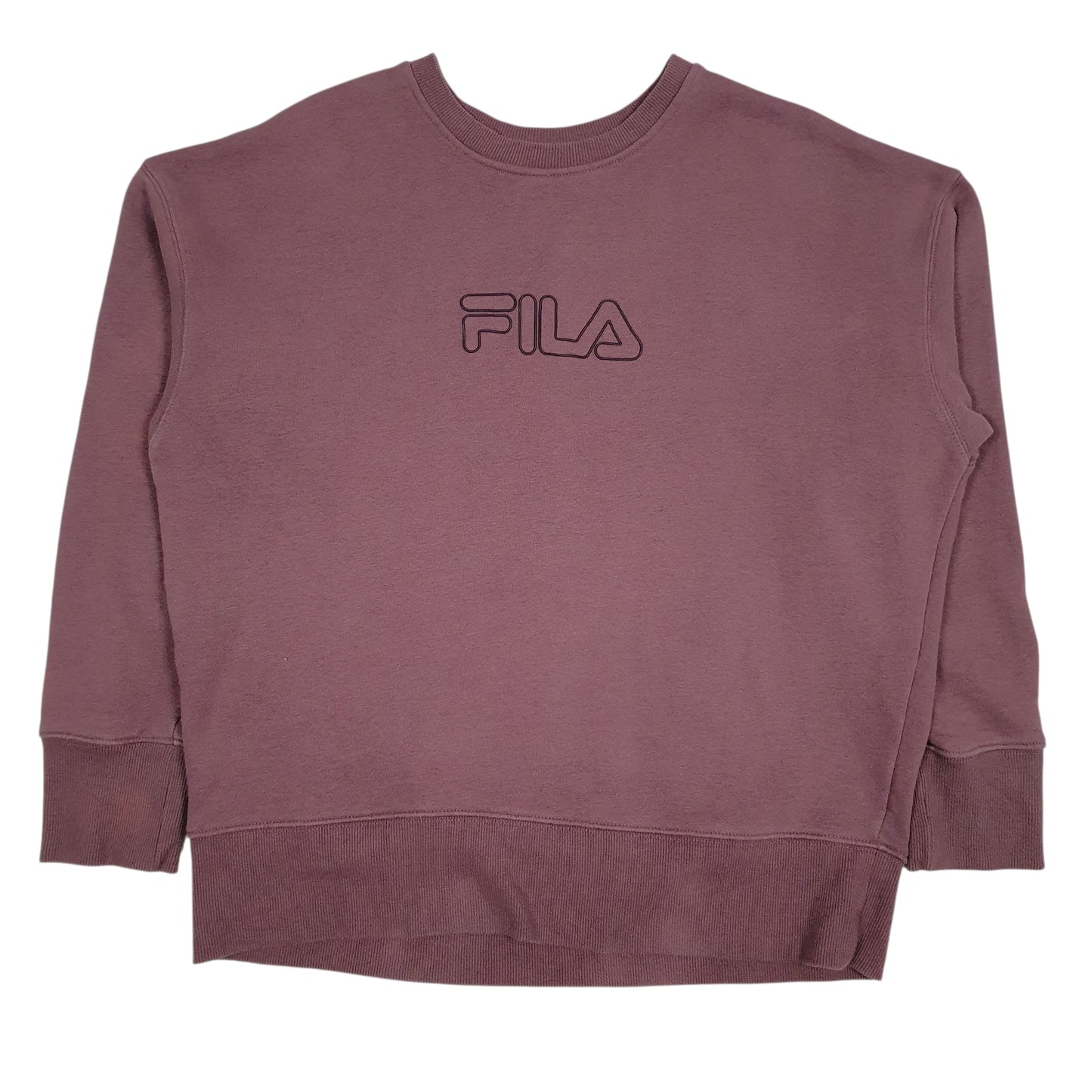 Mens Burgundy Fila Spellout Crewneck Jumper