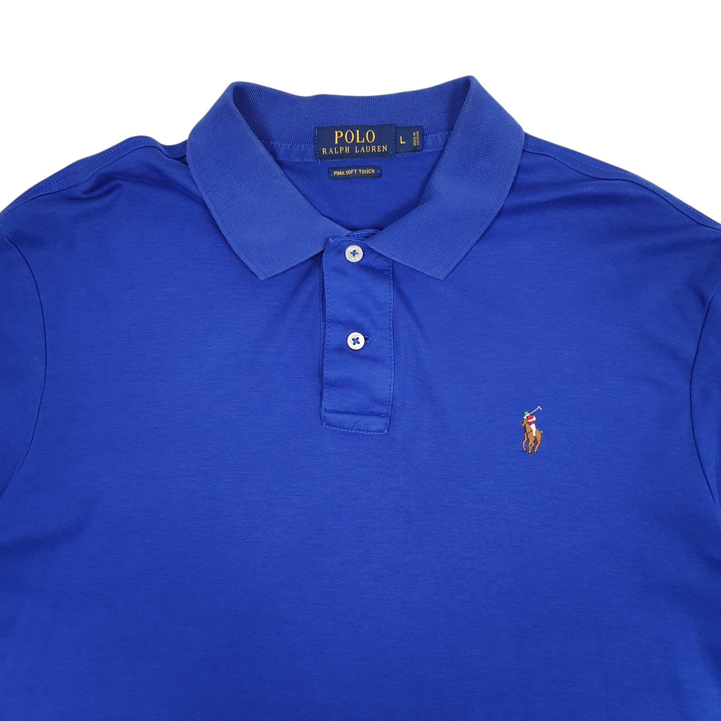 Mens Blue Polo Ralph Lauren Pima Soft Touch  Polo Shirt