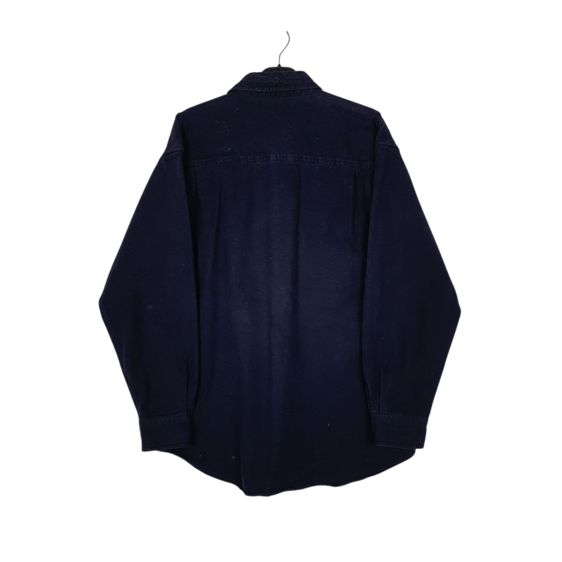 Mens Navy Woolrich Thick Chamois  Shirt