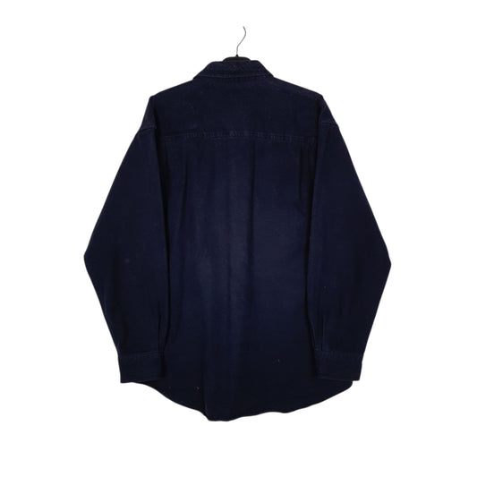 Mens Navy Woolrich Thick Chamois  Shirt