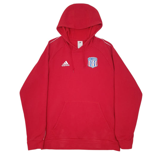 Mens Red Adidas FC Bayern Hoodie Jumper