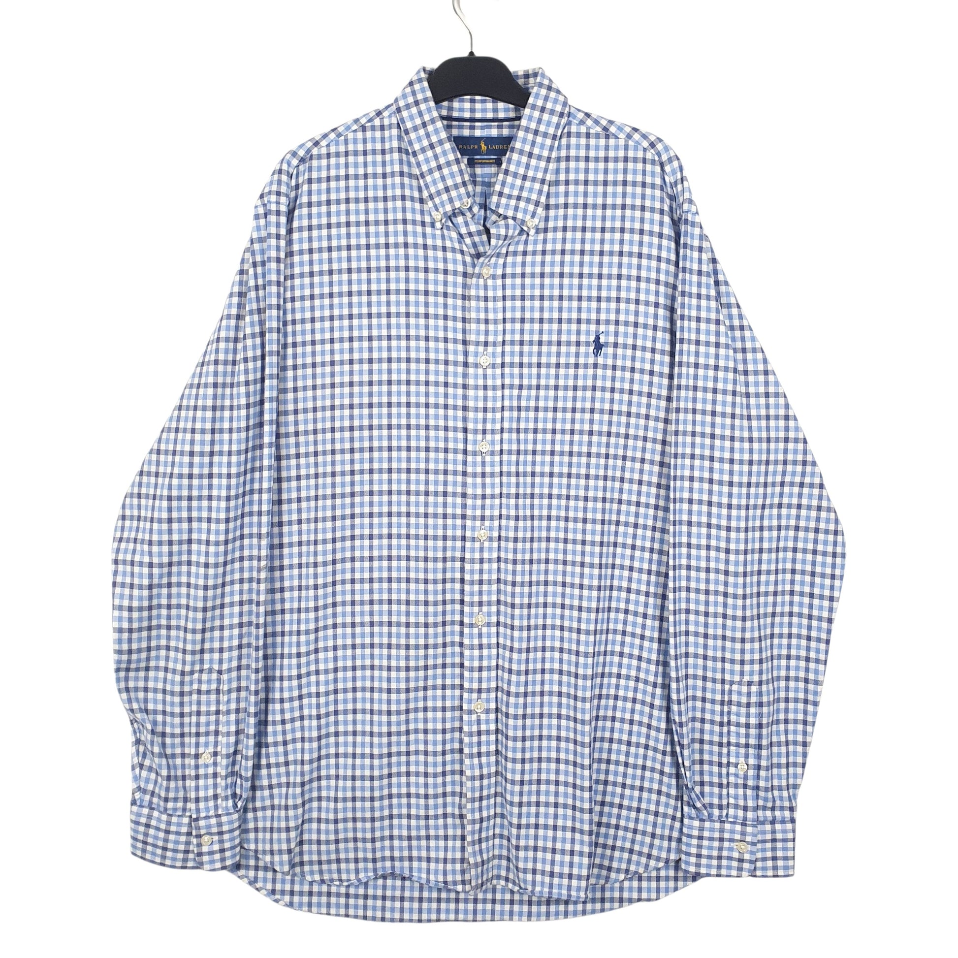 Mens Blue Ralph Lauren Performance Long Sleeve Shirt