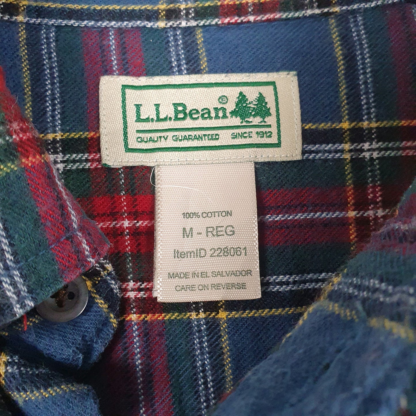 Mens Blue L.L.Bean Flannel  Shirt