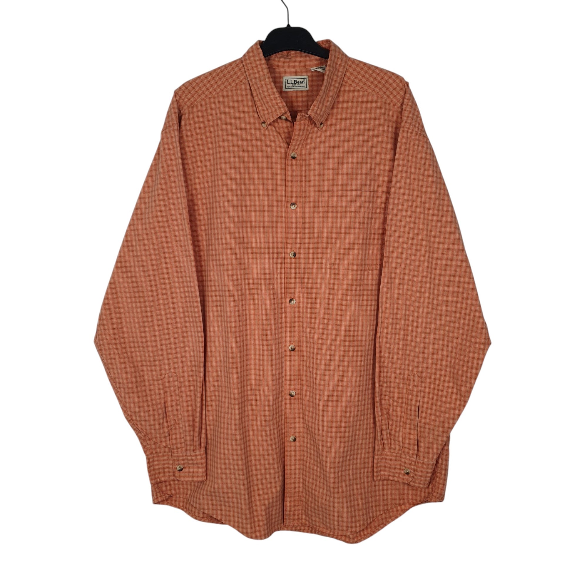 Mens Orange L.L.Bean Tall Long Sleeve Shirt