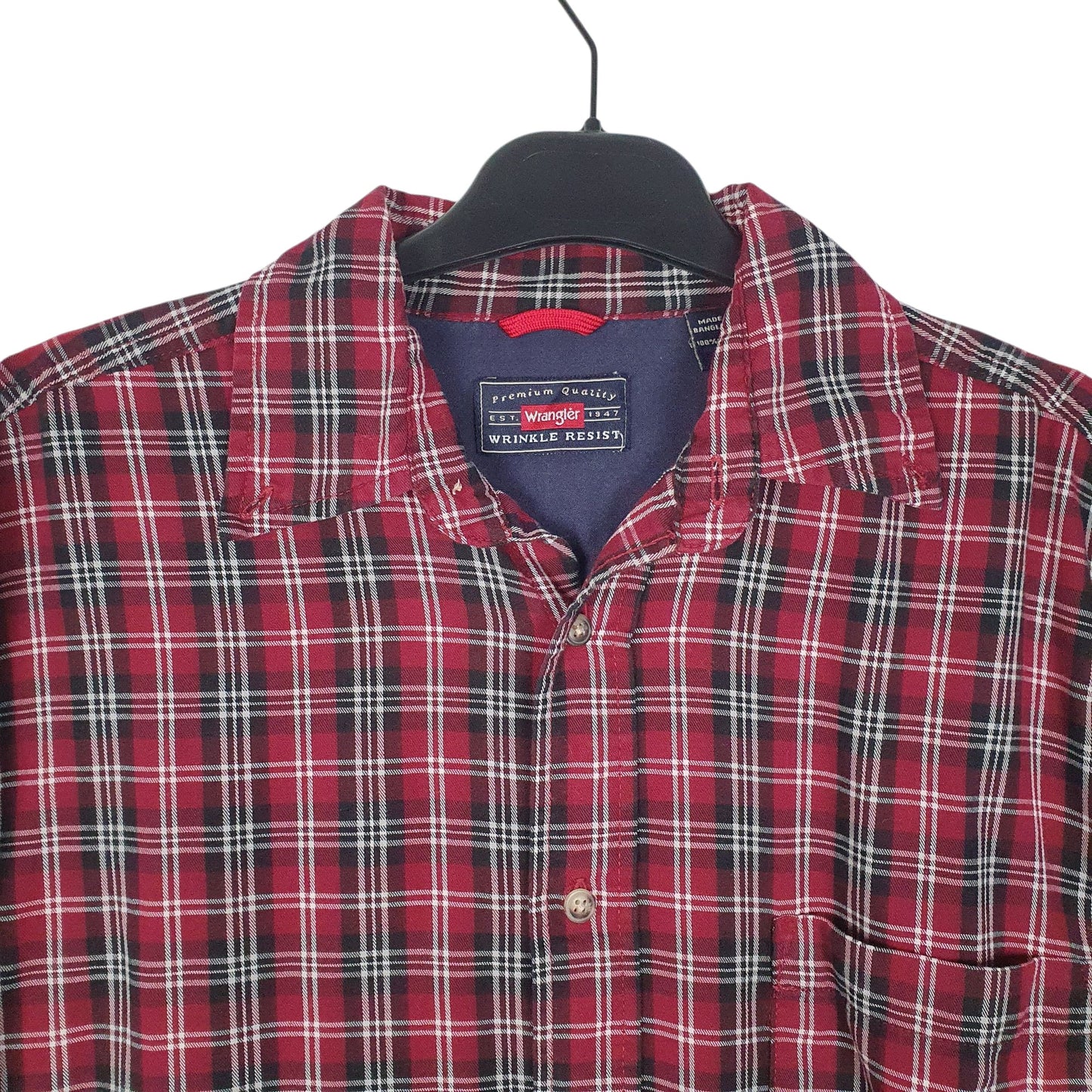 Mens Red Wrangler Wrinkle Resist  Shirt