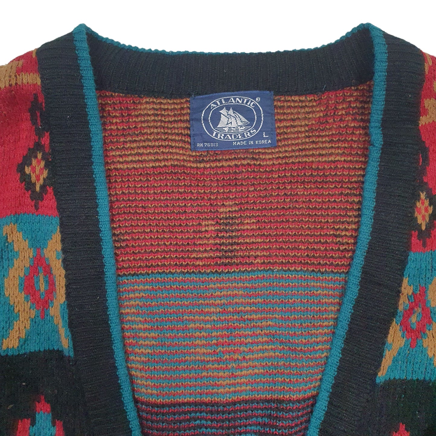 Mens Black Atlantic Traders Vintage Cardigan Jumper