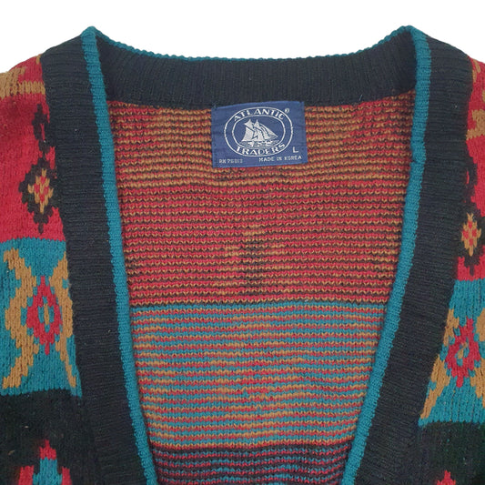Mens Black Atlantic Traders Vintage Cardigan Jumper