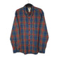 Mens Blue L.L.Bean Thick Flannel Plaid Long Sleeve Shirt