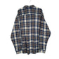 Mens Blue L.L.Bean Thick Flannel Plaid  Shirt
