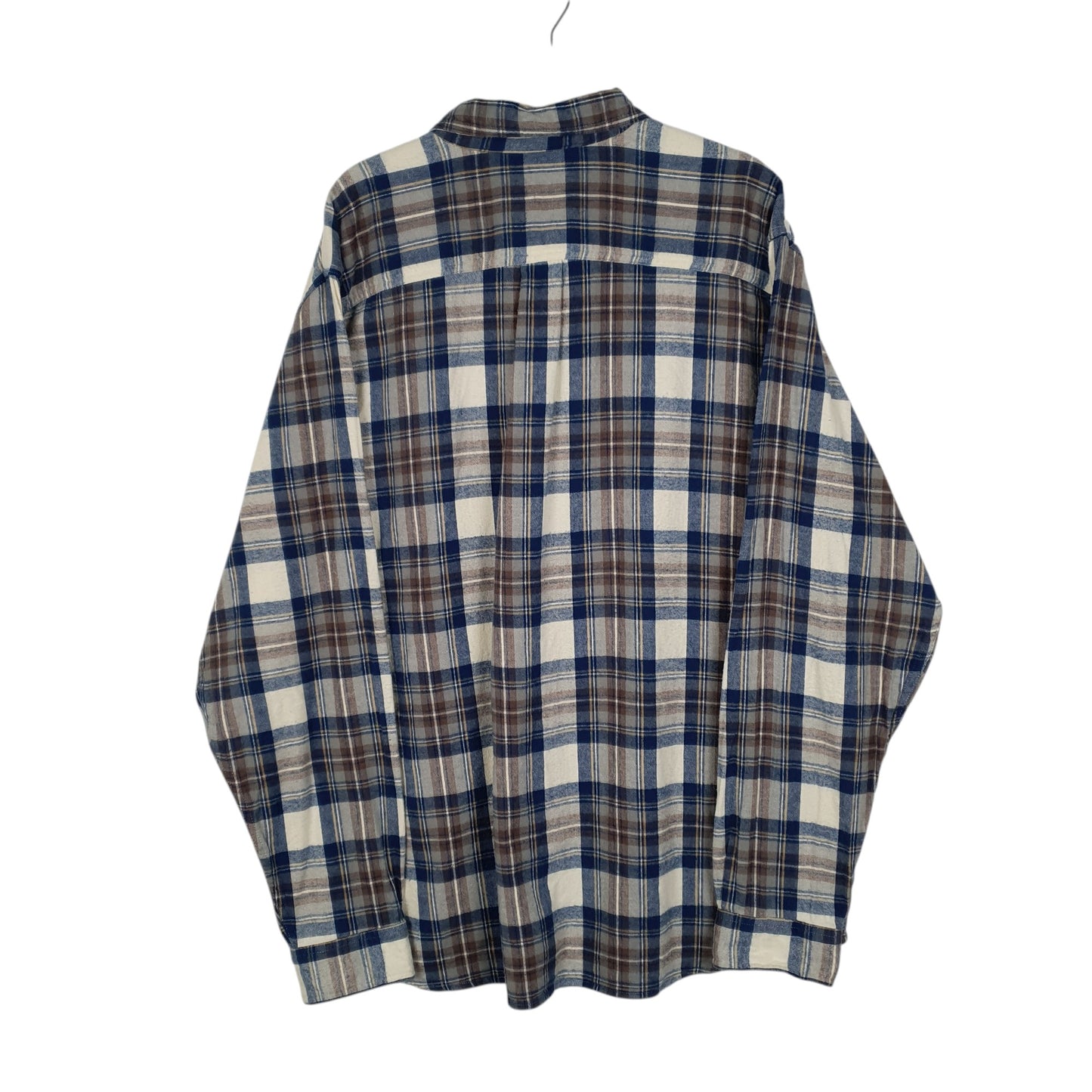 Mens Blue L.L.Bean Thick Flannel Plaid  Shirt