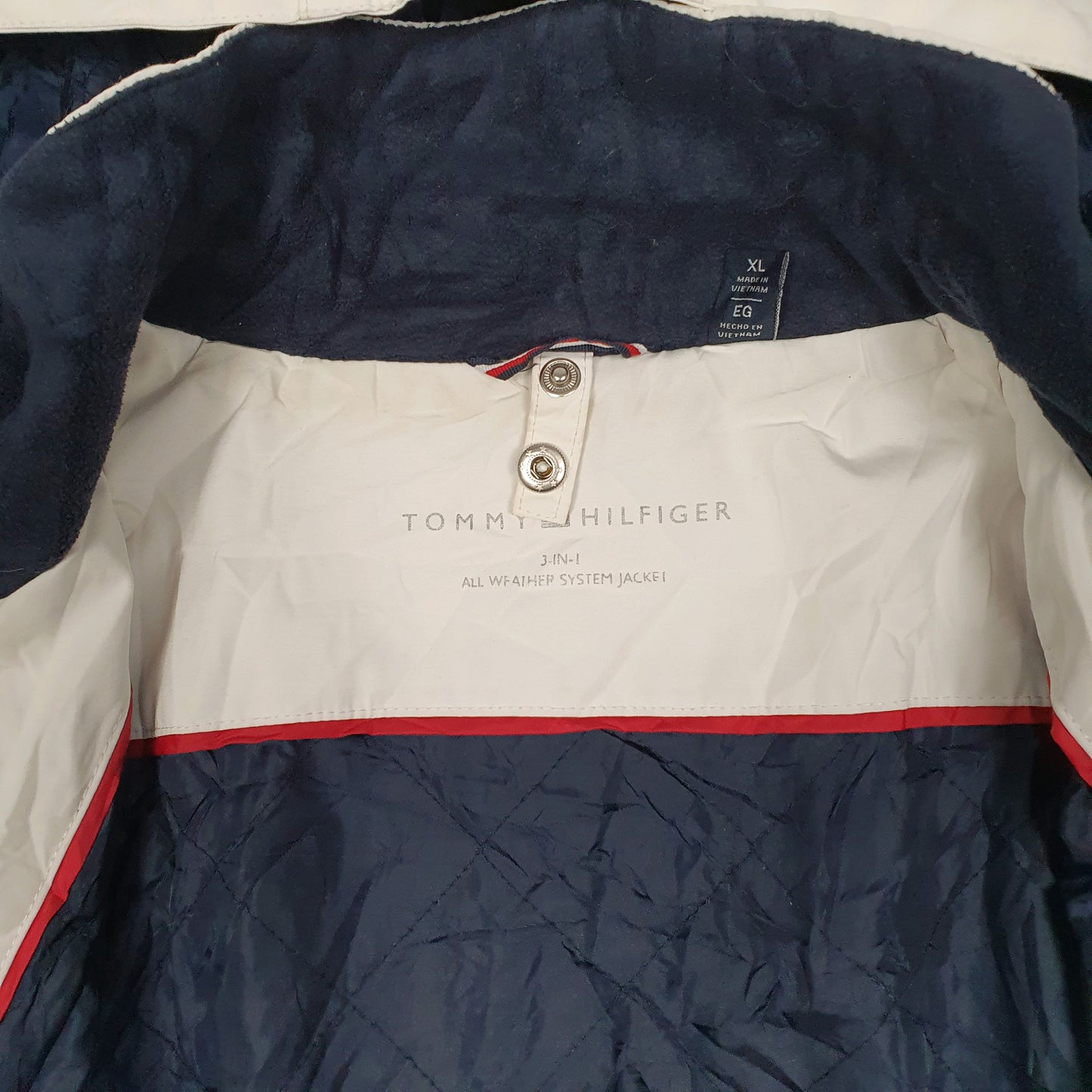 Womens White Tommy Hilfiger Hooded  Coat