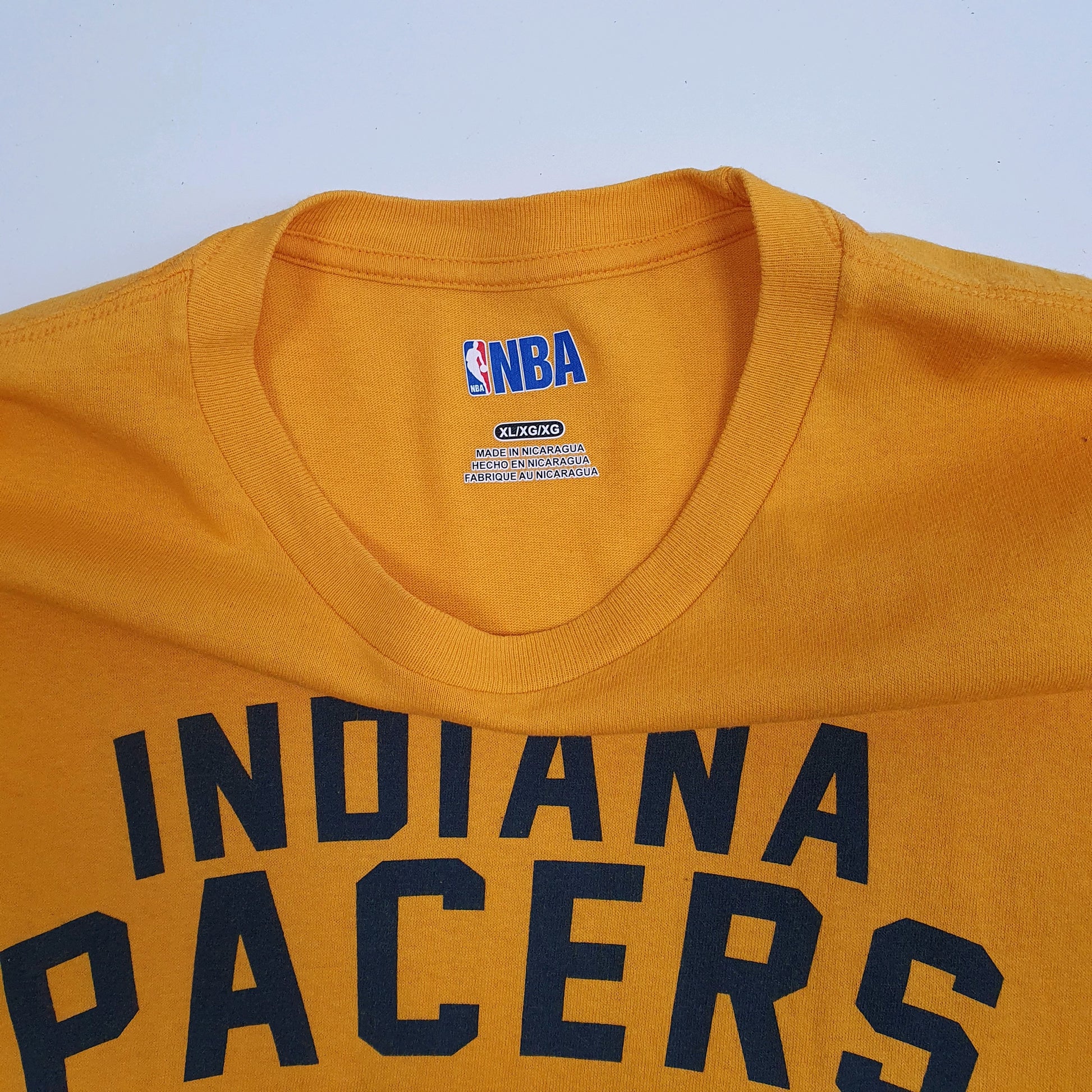 Mens Yellow NBA Indiana Pacers Basketball Quarter Zip T Shirt