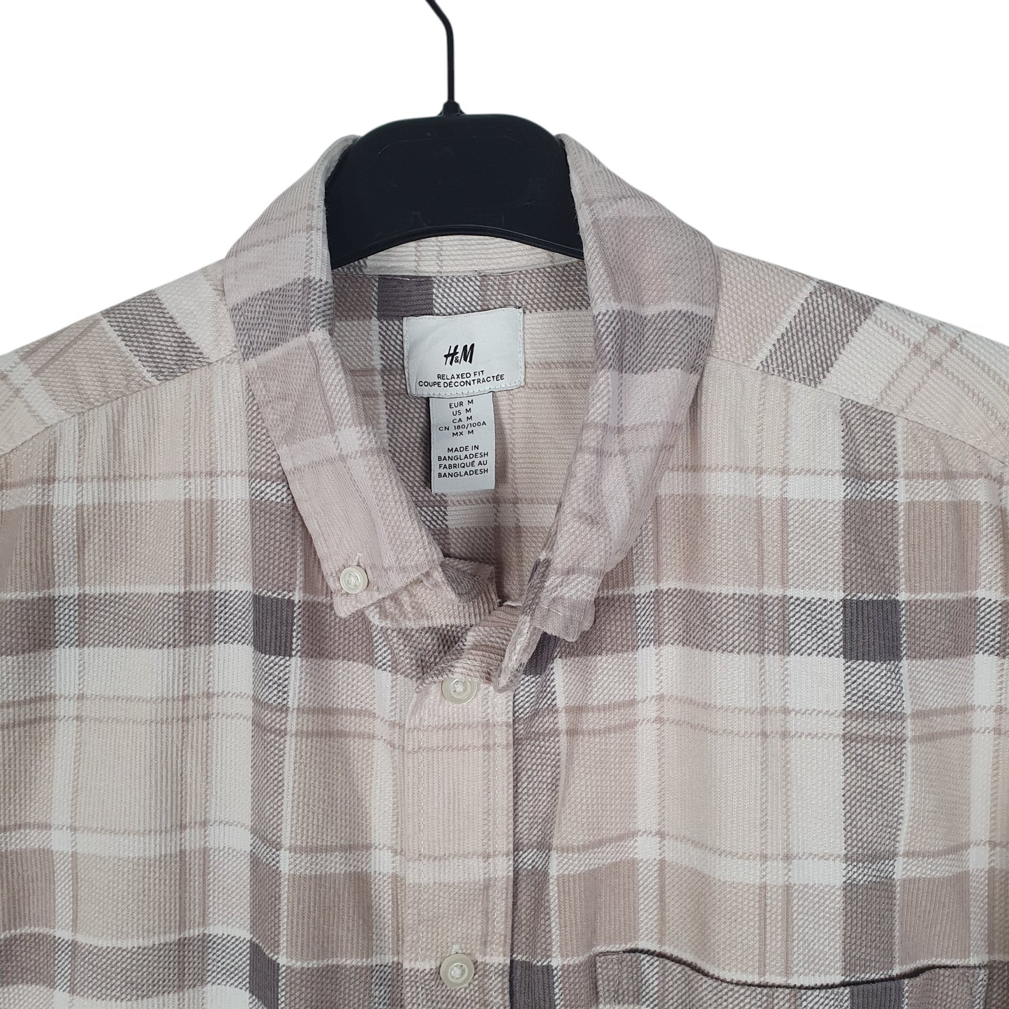 Mens Cream H&M Corduroy  Shirt