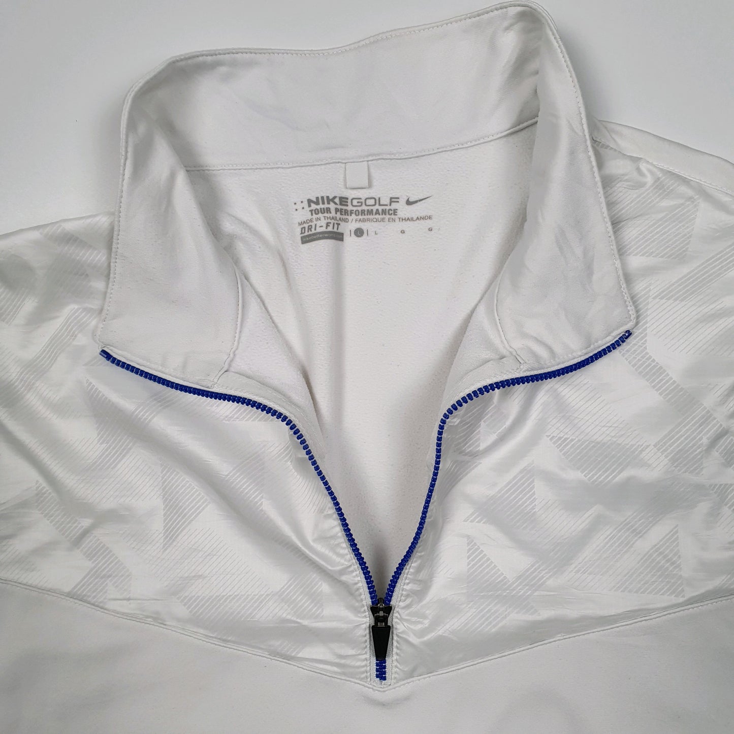 Mens White Nike Golf Tour Performance Quarter Zip Jumper