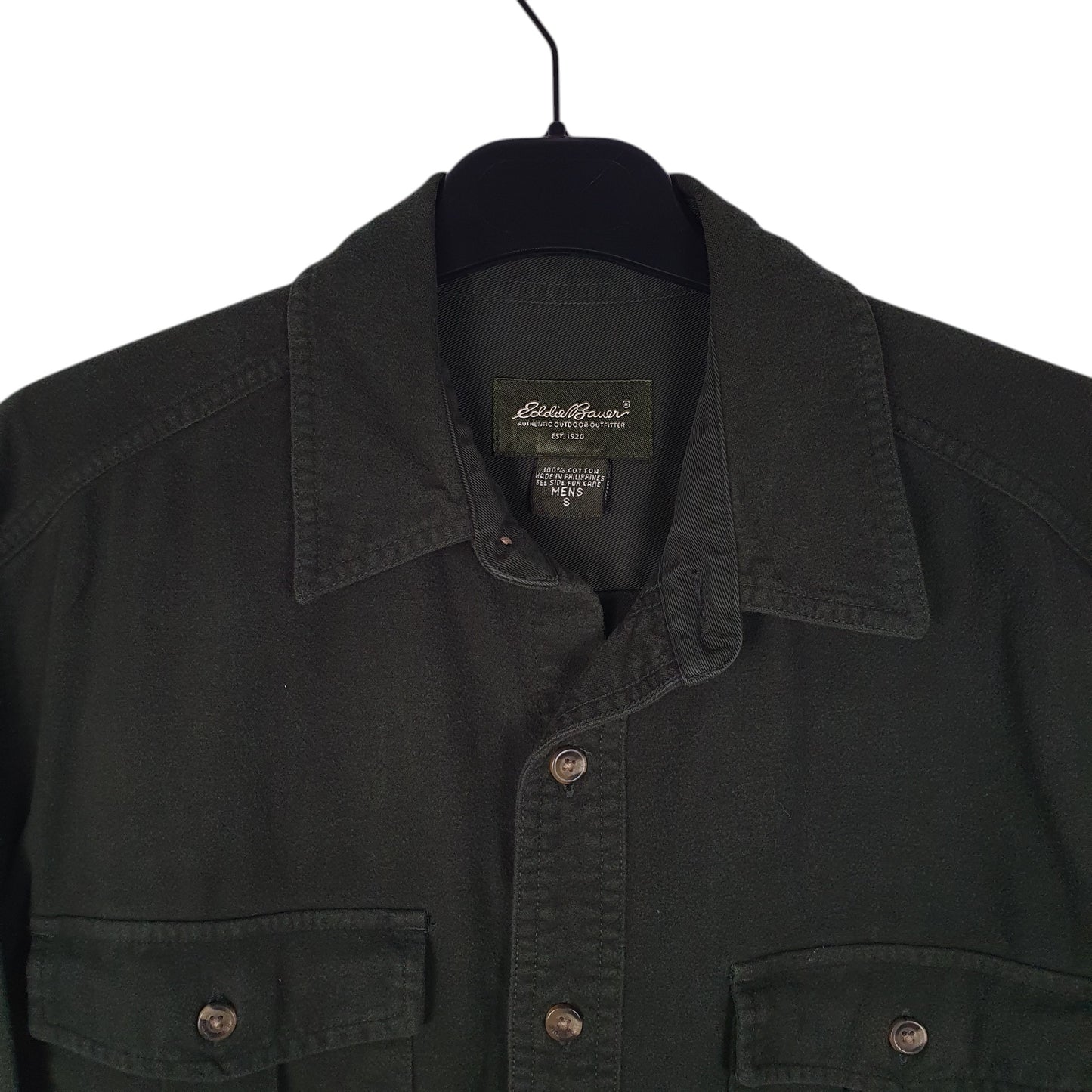 Mens Green Eddie Bauer Chamois  Shirt