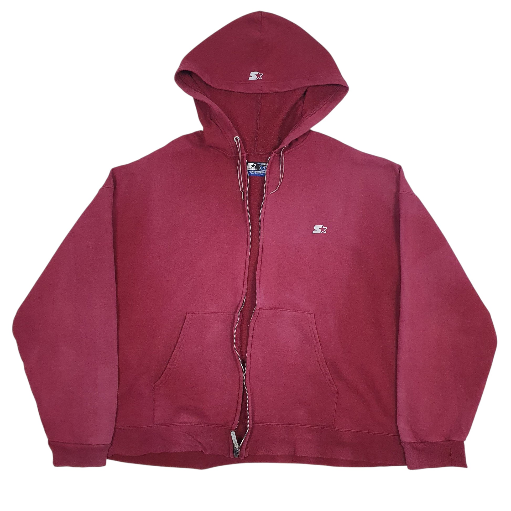 Mens Burgundy Starter  Full Zip Jumper