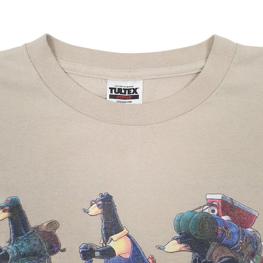 Mens Beige Tultex Vintage 90s  T Shirt