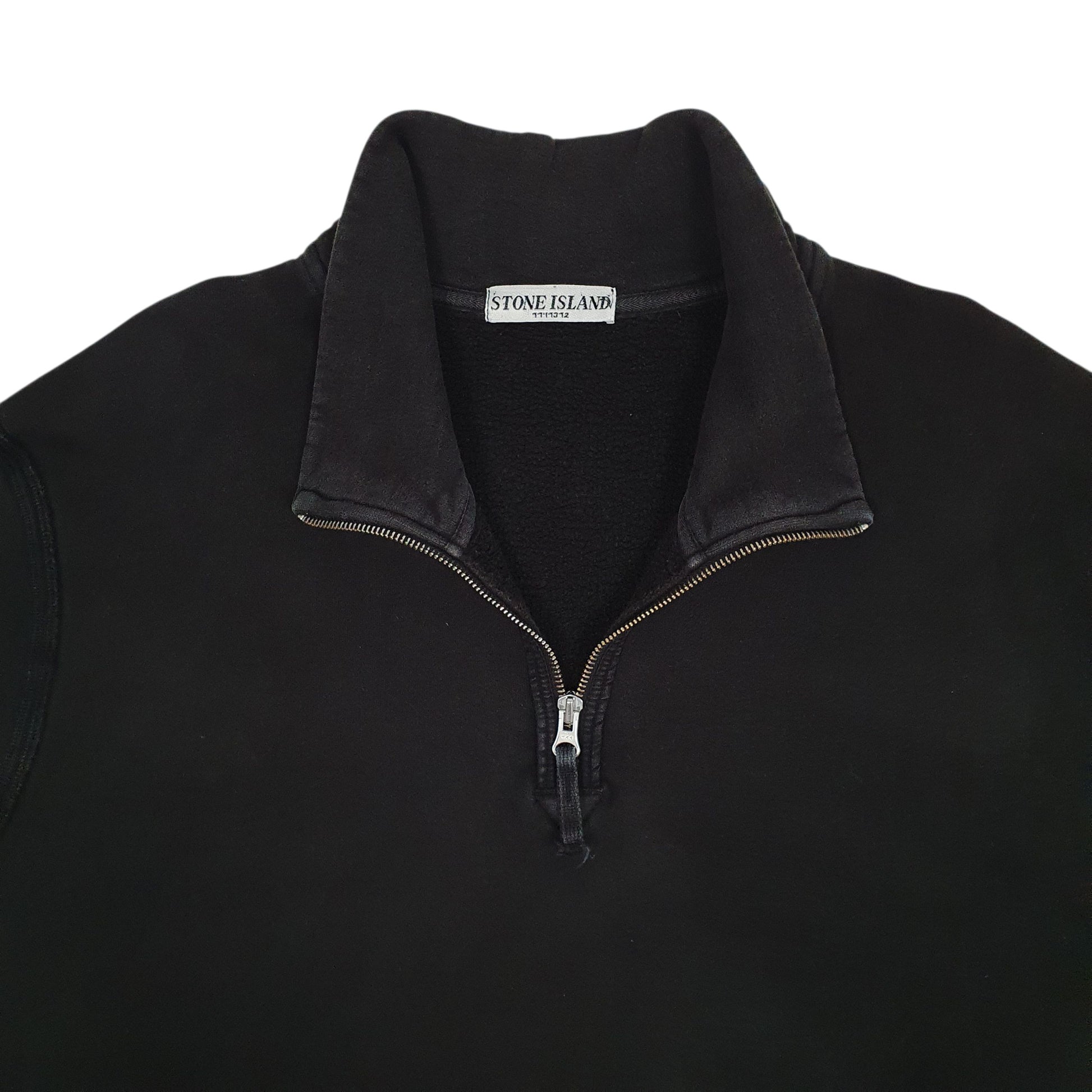 Mens Black Stone Island Vintage 00s Quarter Zip Jumper
