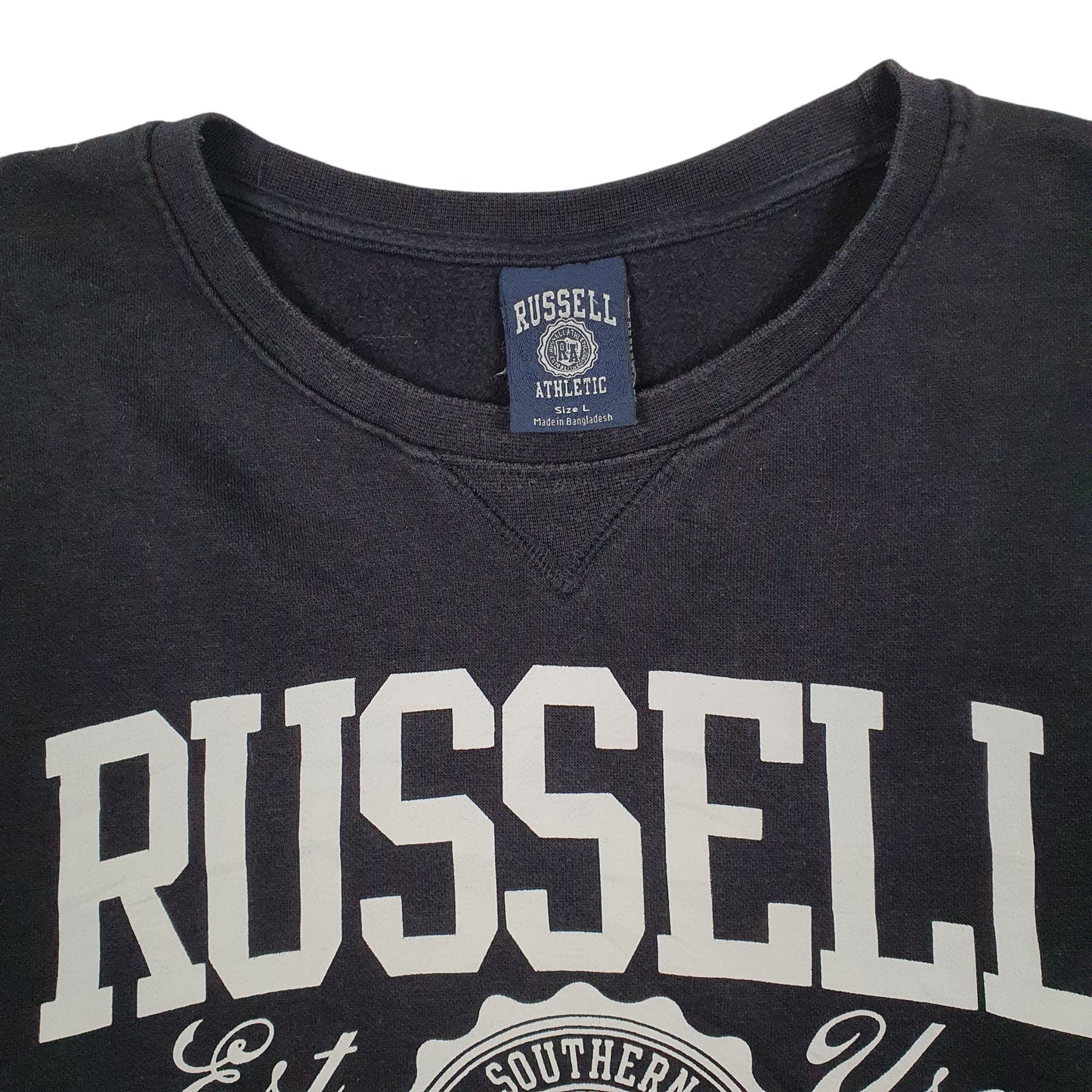 Mens Black Russell Athletic  Crewneck Jumper