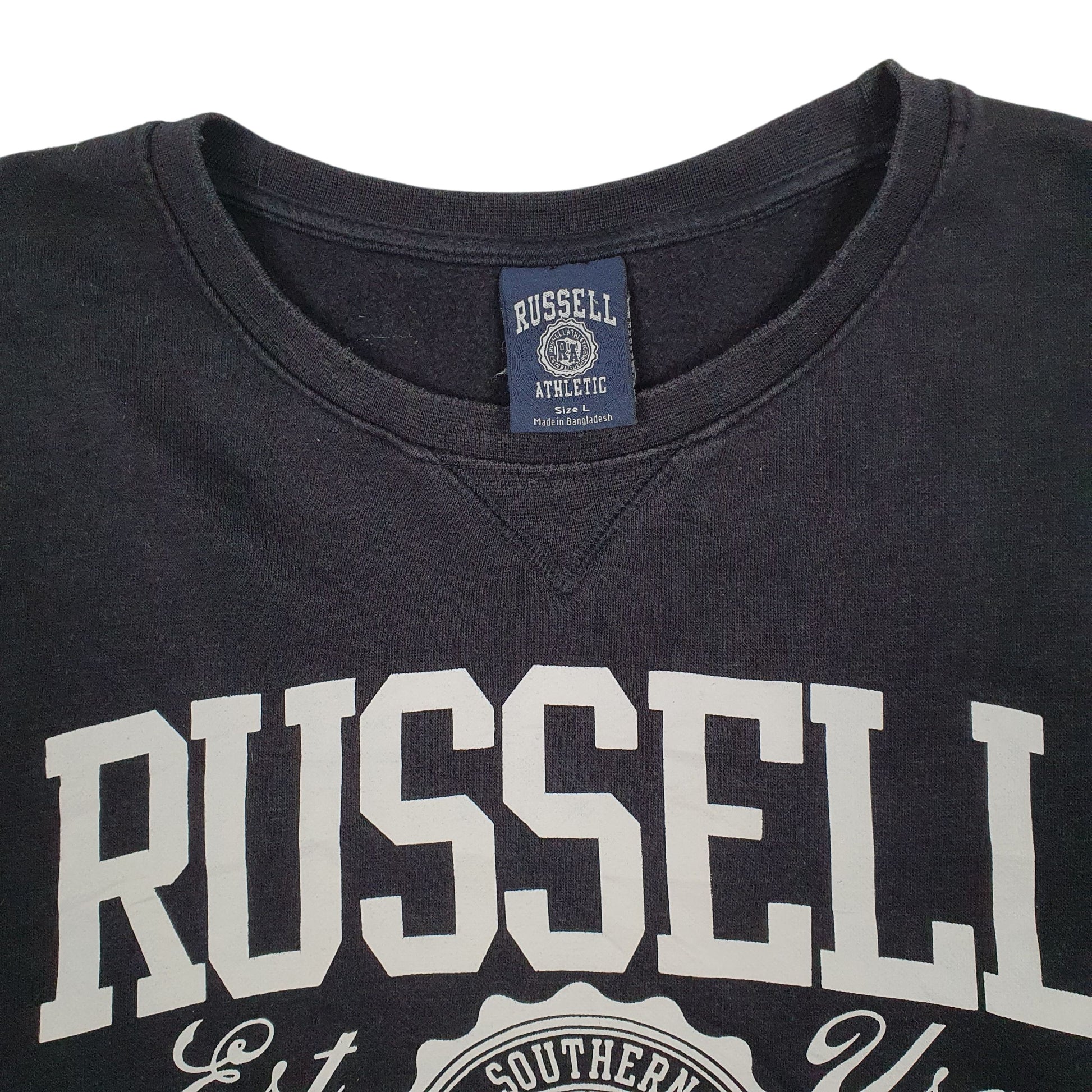 Mens Black Russell Athletic  Crewneck Jumper