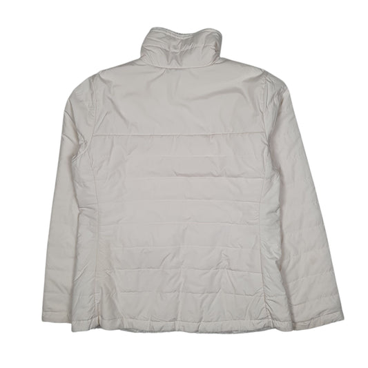 Womens White The North Face Reversible Fluffy Windbreaker Full Zip Coat