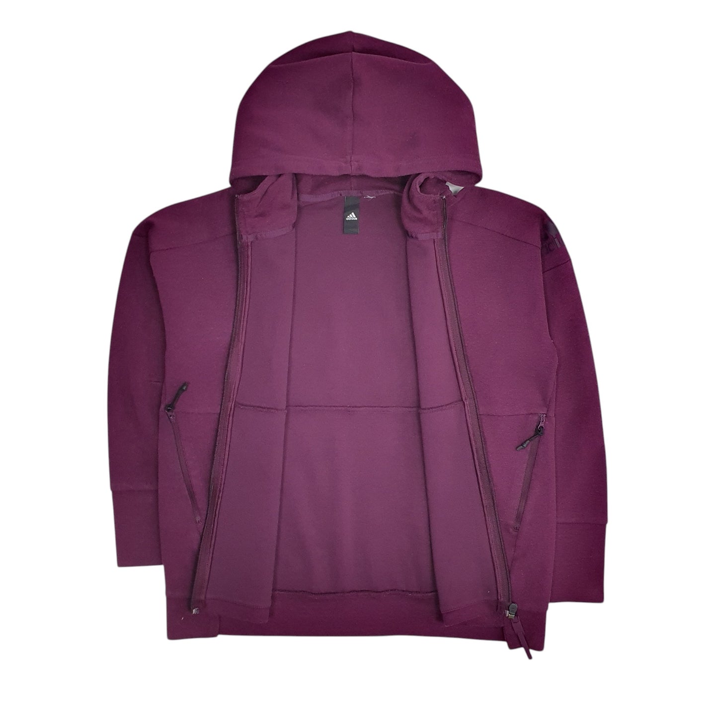 Womens Purple Adidas Hoodie Full Zip Jumper