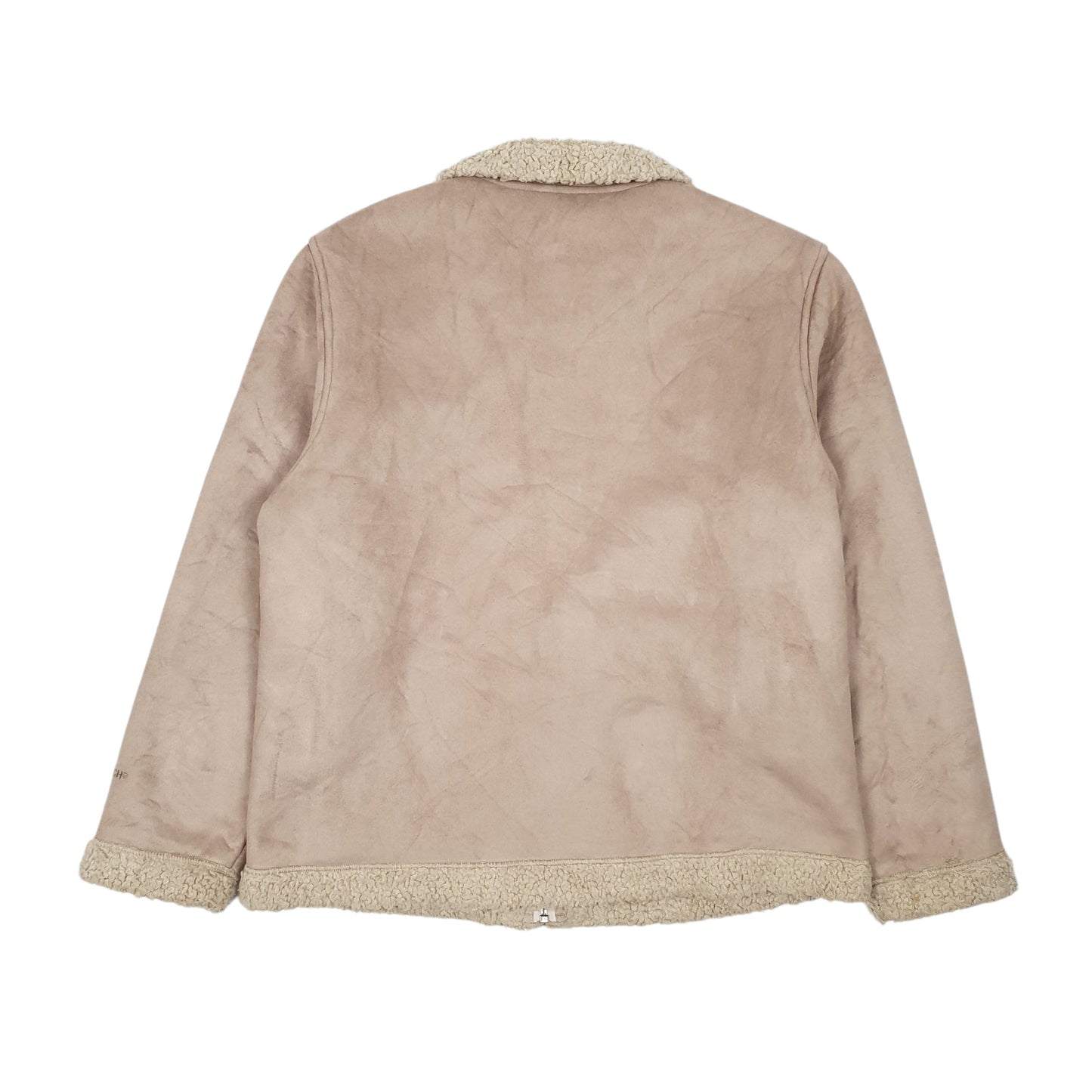 Mens Beige Woolrich Faux Shearling Fleece Lined  Coat