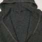 Mens Grey Polo Ralph Lauren Hoodie Vintage 1980s 90s Full Zip Jumper