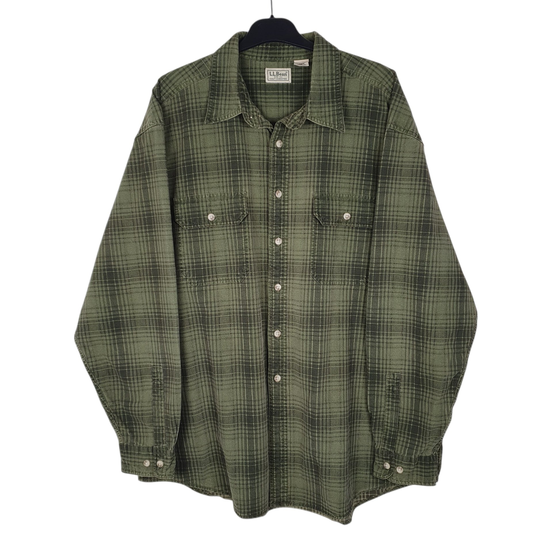 Mens Green L.L.Bean  Long Sleeve Shirt